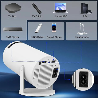 Portable Mini Projector | 4K Supported | Android 11 Projector
